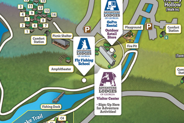 Unicoi Adventure Lodge GA State Park Park Map Menu